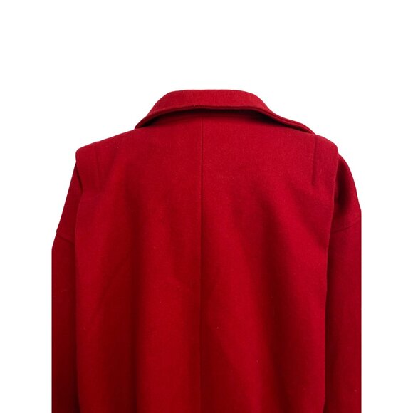 Vintage 1980s International Scene Red Pure Wool Double-Breasted Coat - Picture 15 of 16